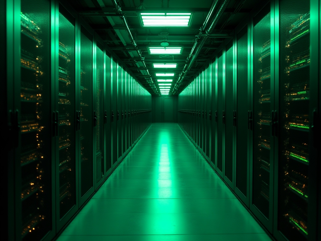 Sustainable data center with green LED lighting
