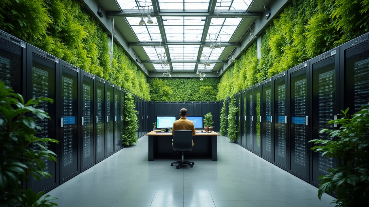 Sustainable data center with living green walls