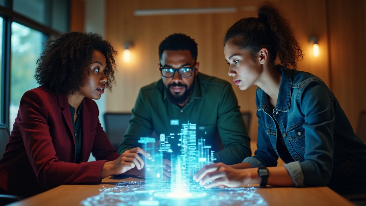 Academic and technical professionals in a meeting room